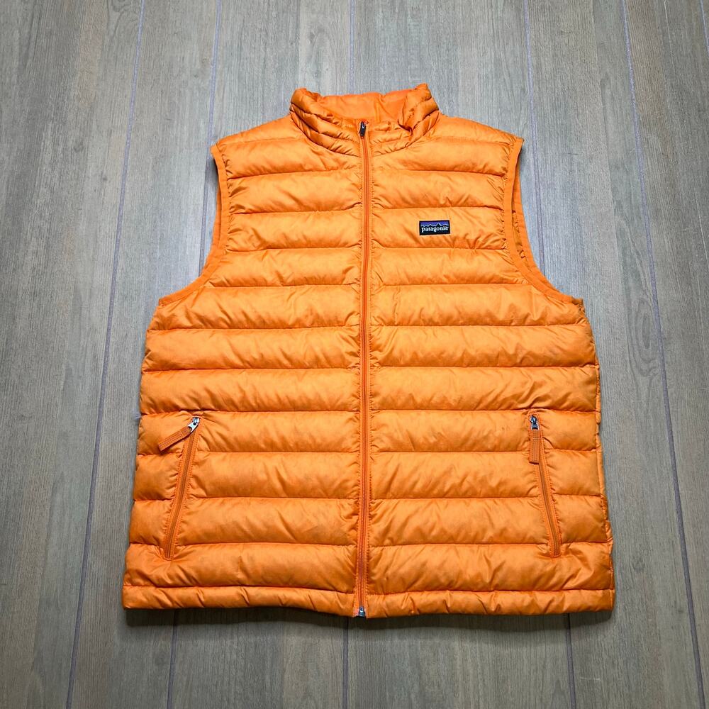 Patagonia Down Sweater Vest Orange Youth XXL 16-18 Puffer Jacket Outdoors